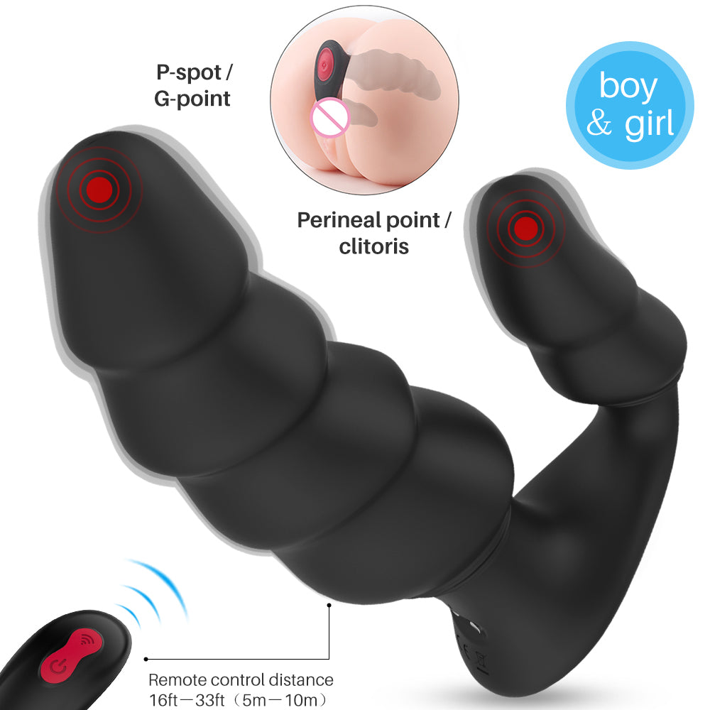 S198-2 9 Vibrations Remote Control Anal Beads Dildo Prostate Massage Vibrating For Sex Toys P G Spot stimulation Men Women pic