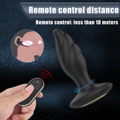 S405  drop shipping remote control adult soft silicone anal plug vibrator sex toy for men