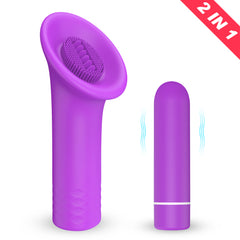 S137 wholesale 2 in 1 bullet vibrator rechargeable g spot with clitoris pussy licking tongue vibrator sex toy ass licking