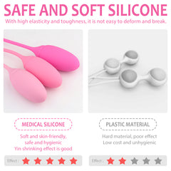 S223-2  silicone natural women vaginal pelvic floor exerciser ben wa balls kegel balls set for tightening massager