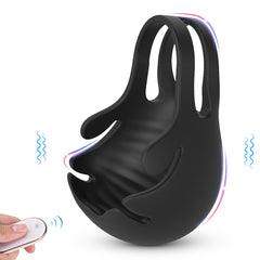 S274-2  silicone remote man vibrating penis cage cock vibrator massager cock and ball ring