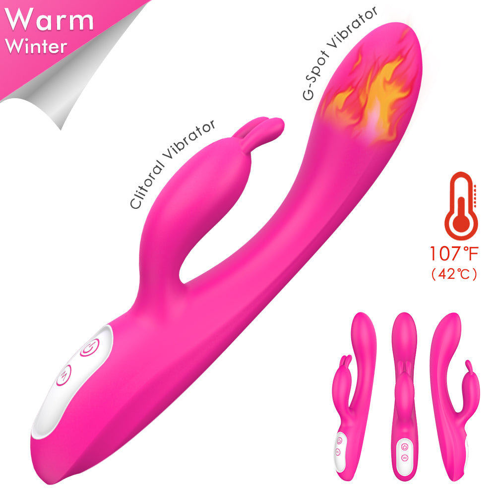 S103 Amazon hot selling G spot rabbit vibrator with heating function for women vagina clitoris stimulation
