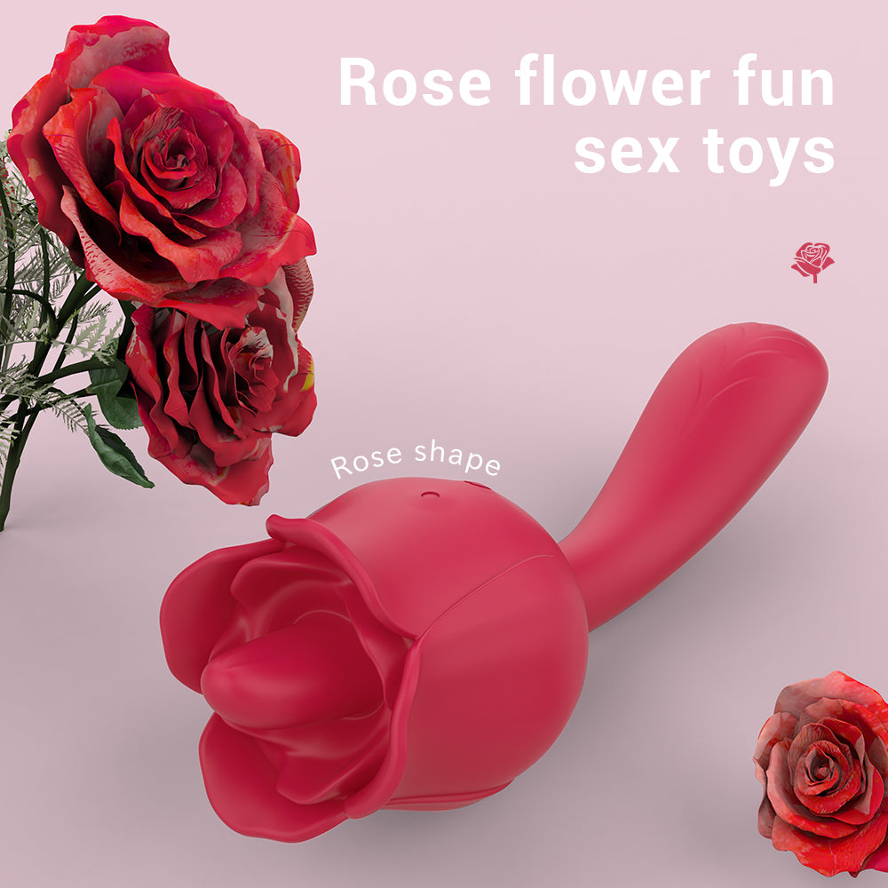 S361-2 female rose tongue vibrator g spot rose vibrator sex toys for woman