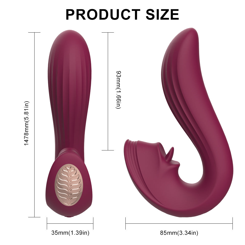 S340 New Arrival Velvet Kiss streamlined design G spot tongue licking vibrator for women