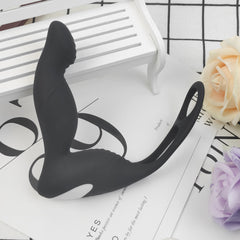 S070 Male Prostate Massager with Penis Ring Vibrating Anal Toys 9 Powerful Vibration Patterns Wireless for Hands Free Fun