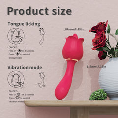 S361-2 female rose tongue vibrator g spot rose vibrator sex toys for woman