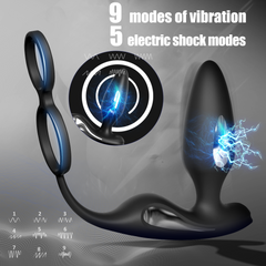 S426-2 juguetes sexuales electric shock vibrating anal plug pour femmes Cock Ring Remote Control anal butt plug for woman man