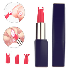 S213 Factory Privacy female 3 heads lipstick vibrator sex toy for women mini nipple clitoris stimulation vibrating lipstick
