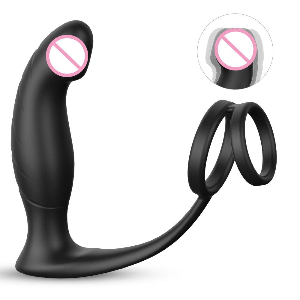 S233  latest japanese wireless cock ring butt plug anal vibrator silicone homemade sex toy for men prostate massager anal