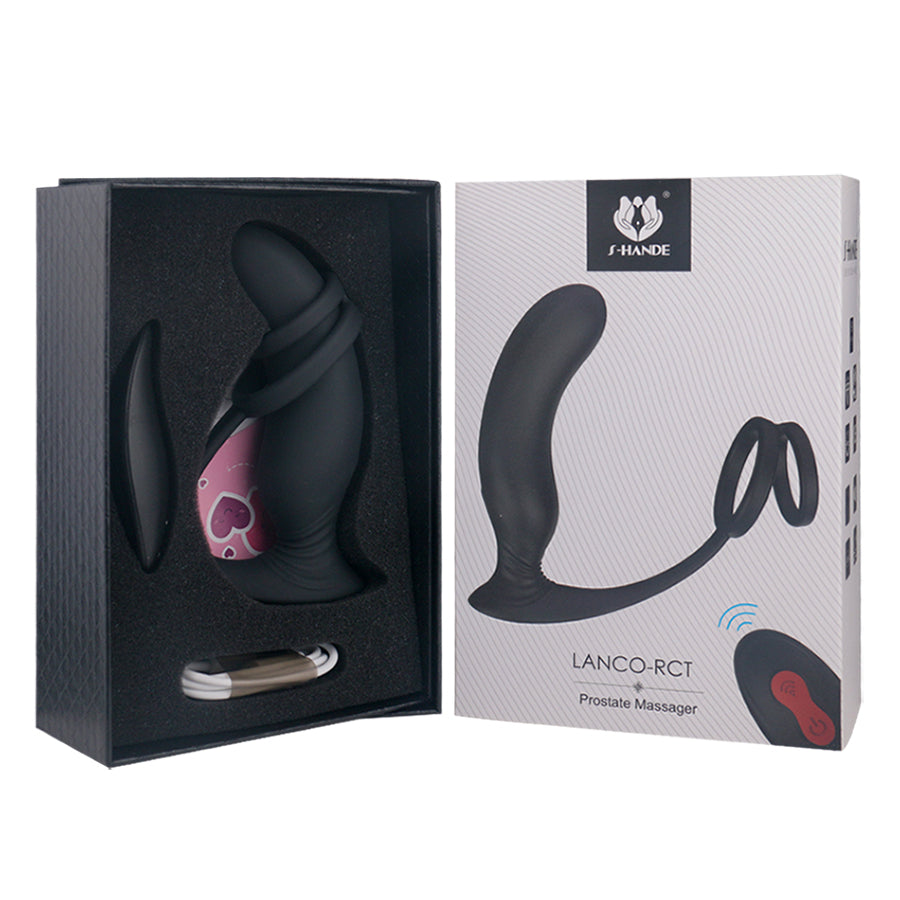 S122-2   3 in 1 Man Male Silicone Penis Ring Delay Time Remote Control Vibrating Cock Ring Electronic Prostate Massager
