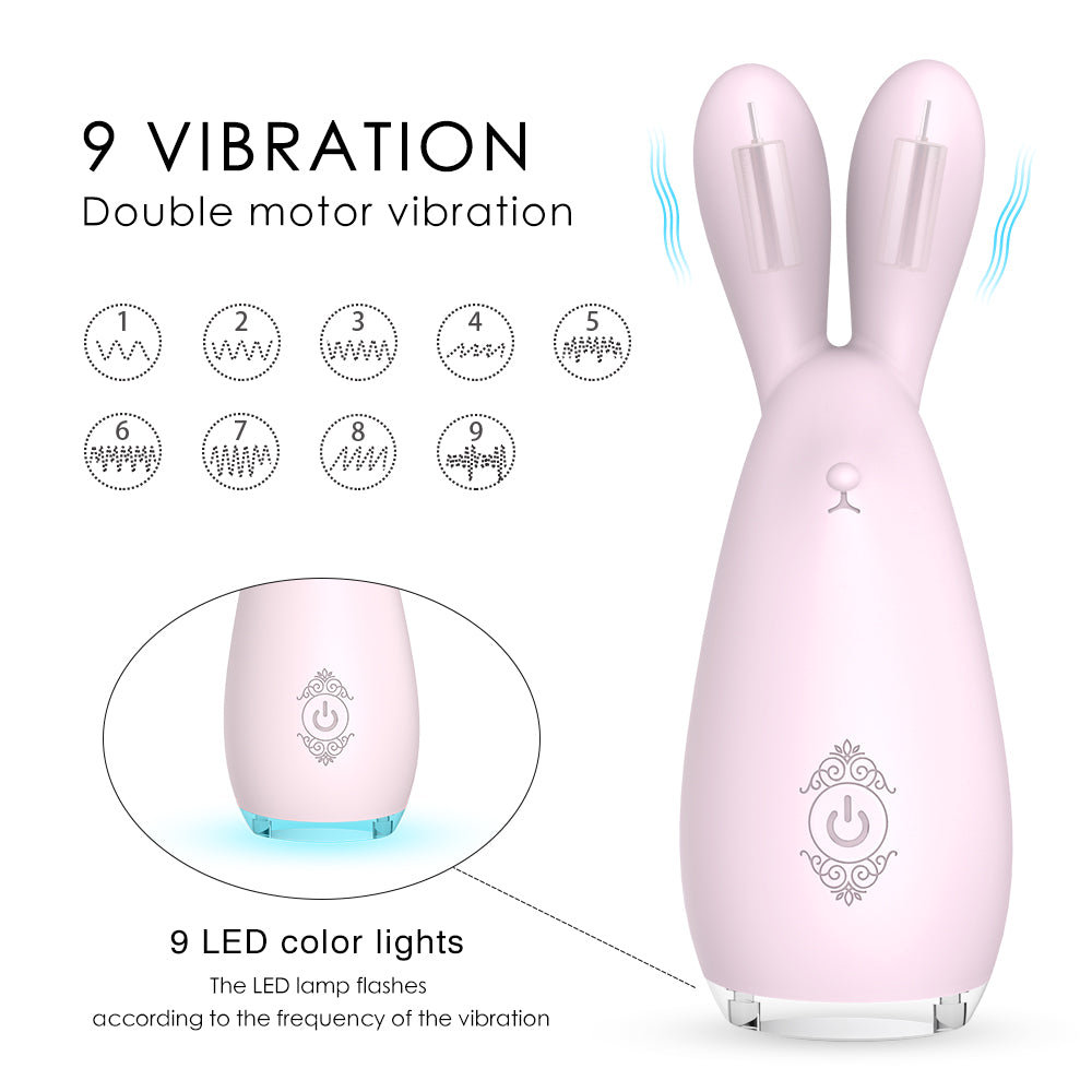S081  Lovely Sex Products Clitoris Nipple Stimulator Women Adult Sex Toys Vibrating Massage Mini Rabbit Vibrator