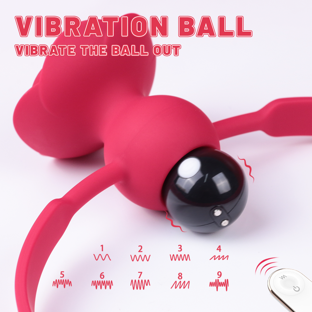 S384 Wholesale SM Rose design mouth Gag Ball adult bdsm bondage vibrator adult sex toy
