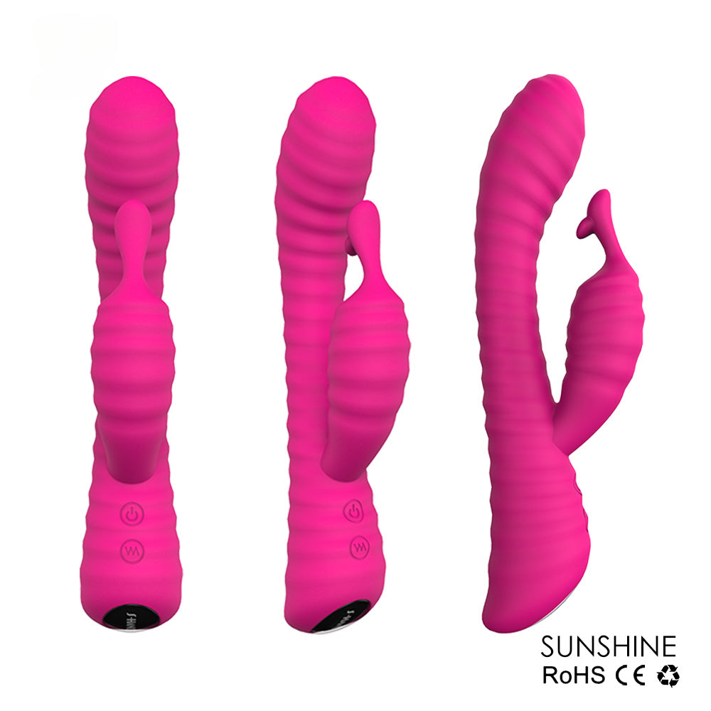 S027  9 Patterns vibrating adult sex toys rabbit vibrator with colorful LED lights