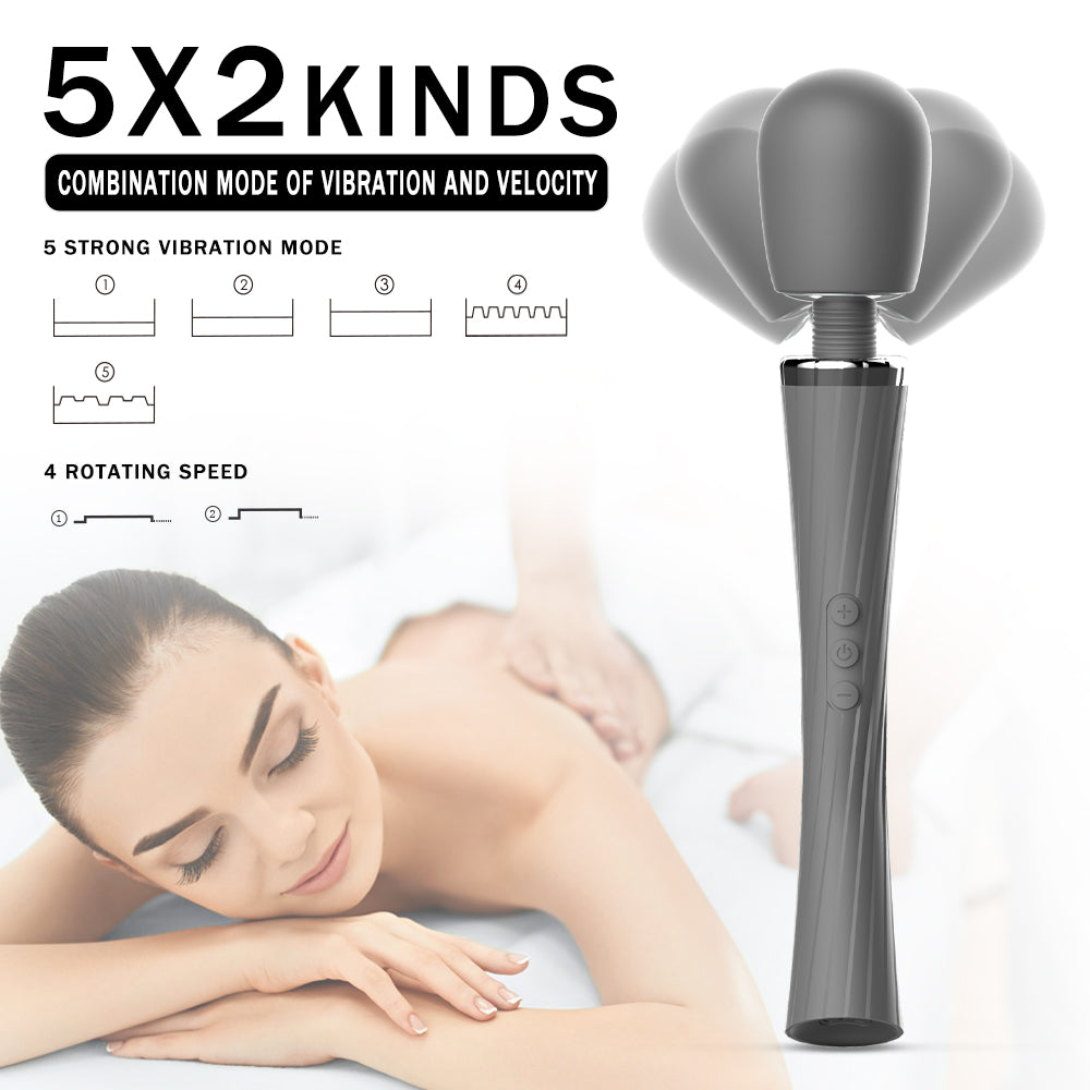 D2808  drop shipping soft silicone hand held massage vibrator wand massage for neck shoulder back body