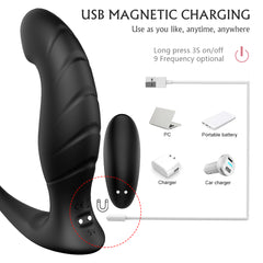 S233-2 Factory direct Double Cock ring Vibration prostata vibrator massager male butt sex toys anal plug