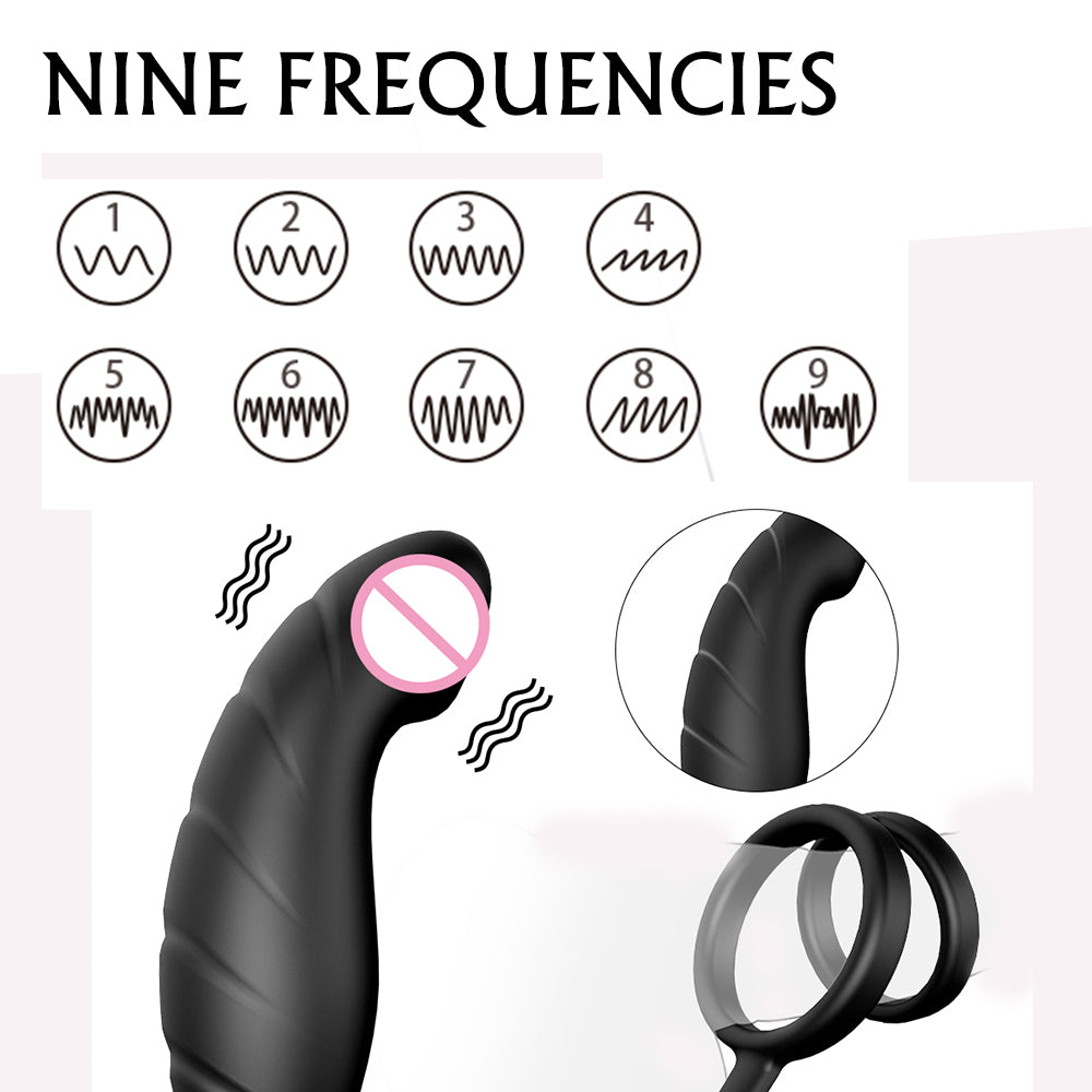 S233 latest japanese wireless cock ring butt plug anal vibrator silico pic photo