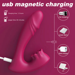 S371-2  G spot dildo vibrator for women clitoris tongue licking stimulation sex toy with remote underwear for female