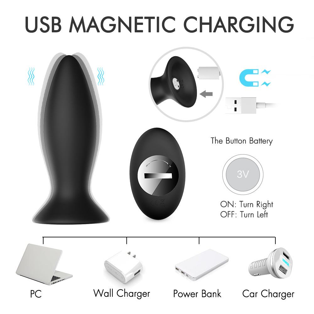 S104-2   3 pcs Remote Control Butt Plug Sex Toys Chastity Anal Plug Vibrator For Man Women