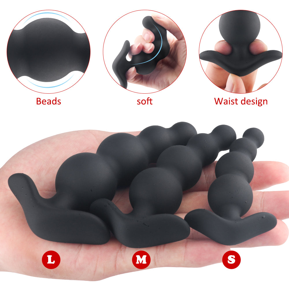 S268  Manufacturer Butt Plug Set Medical Grade Silicone Soft Anal Screw Butt Plug Sex Toys Anal Beads