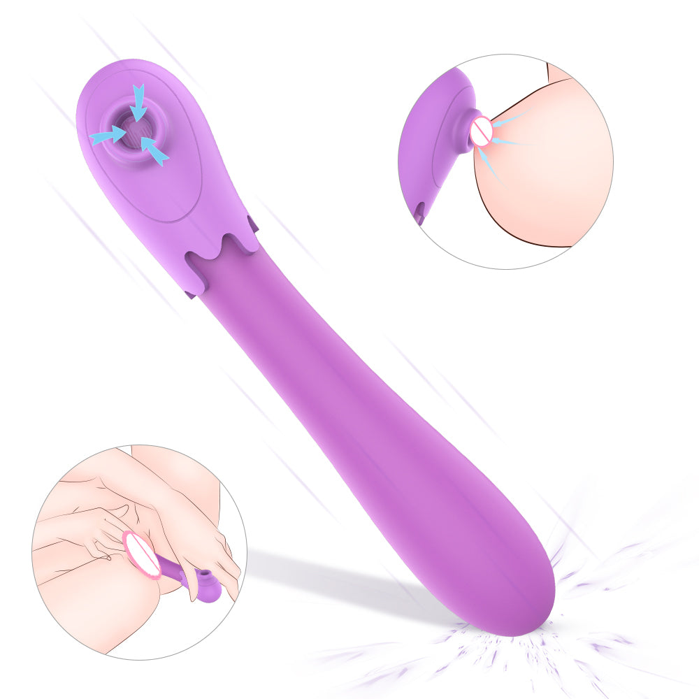 S343 New Arrival Eggplant G spot Nipple Clitoris stimulation sucking vibrator for women
