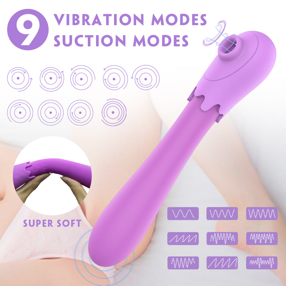 S343 New Arrival Eggplant G spot Nipple Clitoris stimulation sucking vibrator for women