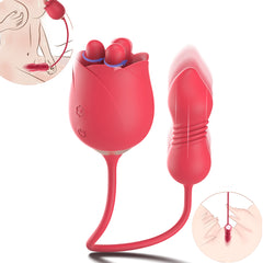 S475-7 drop shipping nipple massager pulsing rose vibrator 2 in 1 sex toys for women vagina vibrator