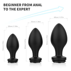 S375  drop shipping silicone rose sex toys rose black anal massager butt plug anal plug set