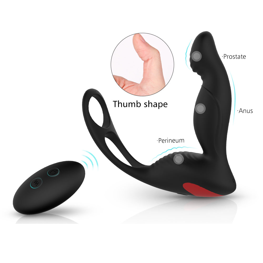 S070-2 High-tech remote control Prostate Massage with penis ring Vibrating and rechargeable Anal Stimulator Prostata Massager
