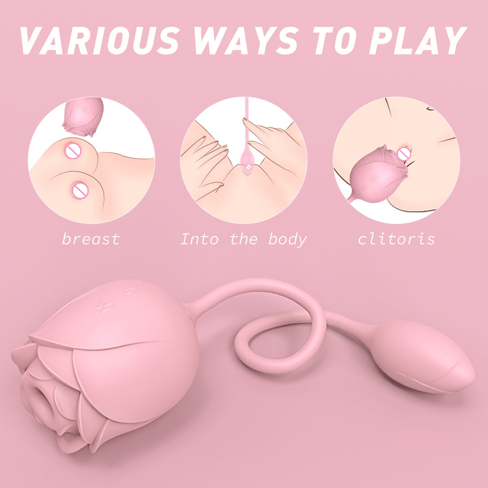 S389 drop shipping nipple suckers clitoral sucking vibrator rose tongue vibrator sex toys for woman