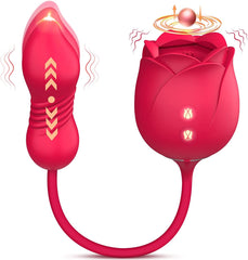 S389-5 Wholesale sucking rose vibrator for women G sopt rose toy with 9 vibration nipple clitoral stimulator