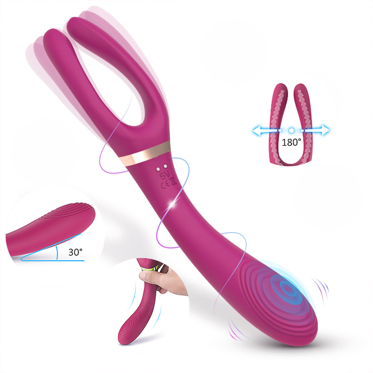 H010 Silicone Lesbian Masturbation stick Sex Toy Vibrating Shaking Double Stimmulation Vibrator In Sex Products Women