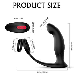 S233-2 Factory direct Double Cock ring Vibration prostata vibrator massager male butt sex toys anal plug