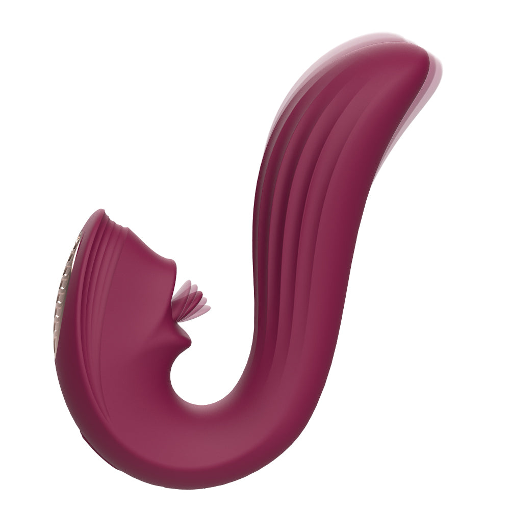 S340 New Arrival Velvet Kiss streamlined design G spot tongue licking vibrator for women