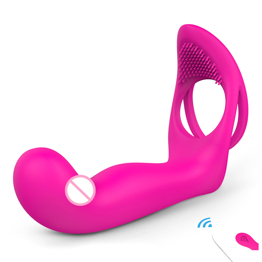 S266-2 rechargeable remote mens female dildo g spot sex silicone cock penis ring vibrator anal vibrating cock ring for couple photo