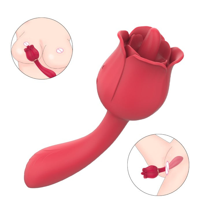 S361-2 drop shipping adult female rose tongue vibrator g spot sex toys for woman rose vibrator