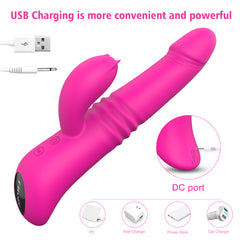 S030  9 Vibrating modes Heating function double motor rabbit vibrator for women masturbation sex toy