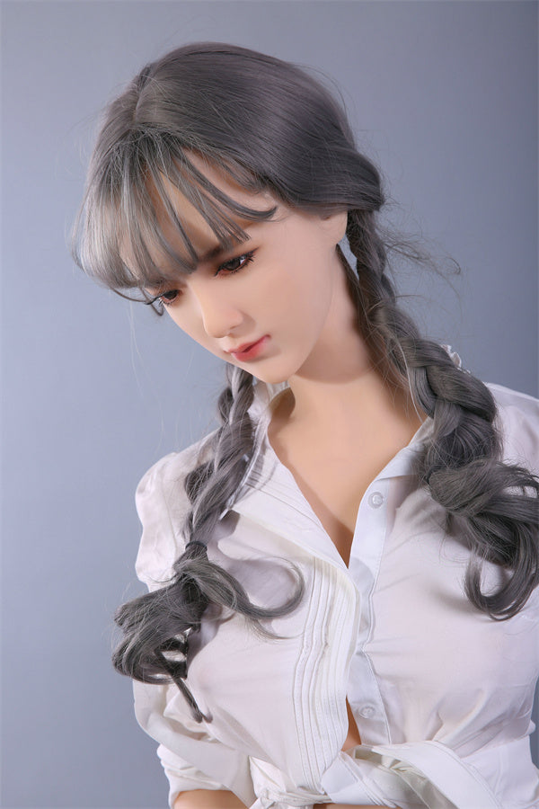 QITA 168cm  Katie Real Life Full Size Beautiful Elegant Grey Hair Japanese Sex Doll