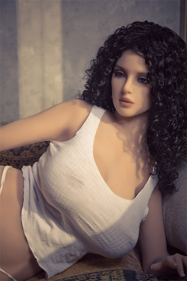 QITA 165cm Maliyah  Hot Selling  Sexy Busty Mature Black Long Curly Hair BBW Sex Doll